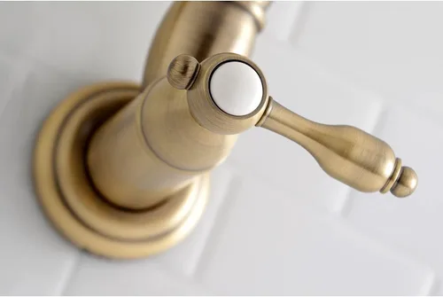 Vista 4 de Kingston Brass KS3103TAL - Grifo de cocina para relleno de olla de montaje en pared, latón antiguo