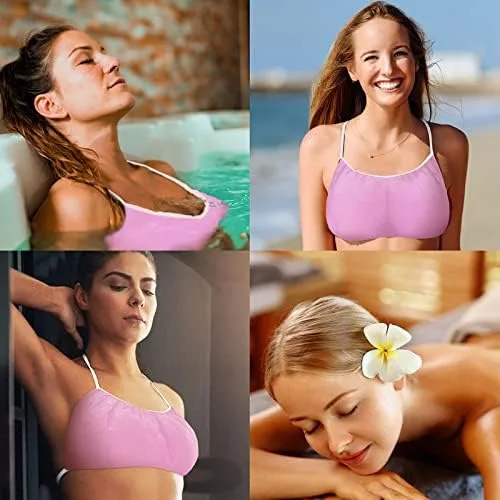 Vista 8 de Yahenda 50 piezas de sujetadores y bragas desechables para spa, ropa interior de bikini para mujer