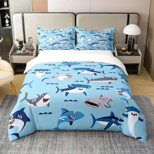 Vista 9 de jejeloiu Juego de funda de edredón de flores de cerezo 100% algodón, tamaño matrimonial, estilo japonés, juego de ropa de cama 100% algodón