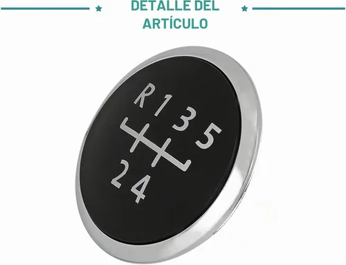 Vista 6 de ACROPIX Cubierta de emblema de palanca de cambios de 5 velocidades para Volkswagen Beetle, color negro y plateado