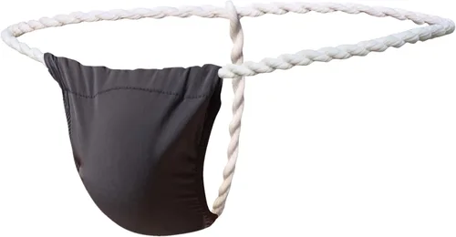 Vista 7 de Tanga de seda de hielo para hombre, de tiro bajo, ajustado, ropa interior suave Negro