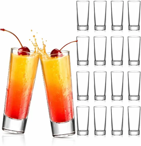 Vista 13 de Paquete de 12 vasos de chupito de 1.8 onzas a granel con base pesada, juego de vasos de chupito de medición transparentes para café, vodka, tequila