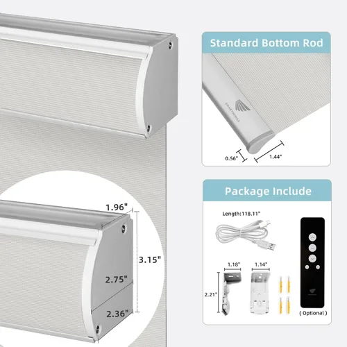Vista 8 de SmartWings Persianas inteligentes motorizadas para ventanas con filtro de luz, persianas enrollables eléctricas a distancia compatibles