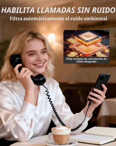 Vista 5 de Teléfono retro para decoración del hogar, estética para iPhone, teléfono giratorio para el hogar, teléfono con cable Pop para teléfonos celulares