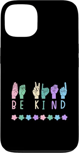 Vista 7 de Sign Language Be Kind Kindness ASL Pastel Pink Purple Blue Case for iPhone 16
