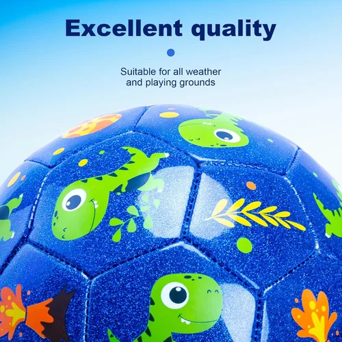 Vista 8 de U&C Planet Soccer Ball Size 2 Size 3 Size 4 for Toddler Kids with Pump Deflated, Cartoon Unicorn Dinosaur Classic Soccer Ball Gift Toy for Girls