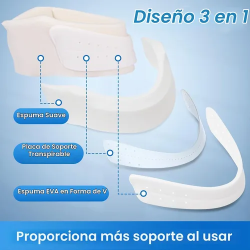 Vista 3 de Velpeau Collar de cuello para dolor de cuello y fuerte apoyo, collar cervical suave para dormir erguido, dormitar - estabiliza y alivia la presión