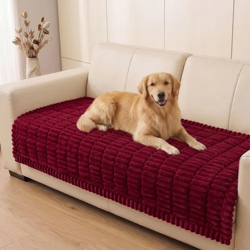 Vista 16 de Smiry - Funda para sofá para perros lavable, fundas para sofá de mascotas no deslizantes y peludas para sofá de 3 cojines, aptas para mascotas