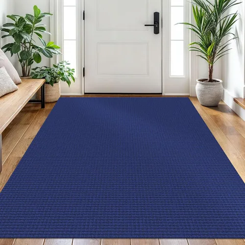 Vista 154 de EARTHALL Alfombra tejida de 2 x 3 pies, lavable para entrada, alfombra trenzada antideslizante, alfombra para puerta interior y exterior, alfombra