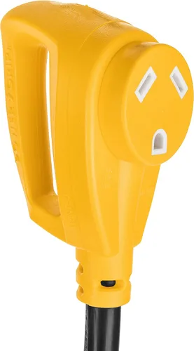 Vista 3 de Camco PowerGrip Dogbone - Adaptador eléctrico para autocaravana, cuenta con conexiones macho y hembra de 30 amperios de alta resistencia, hecho