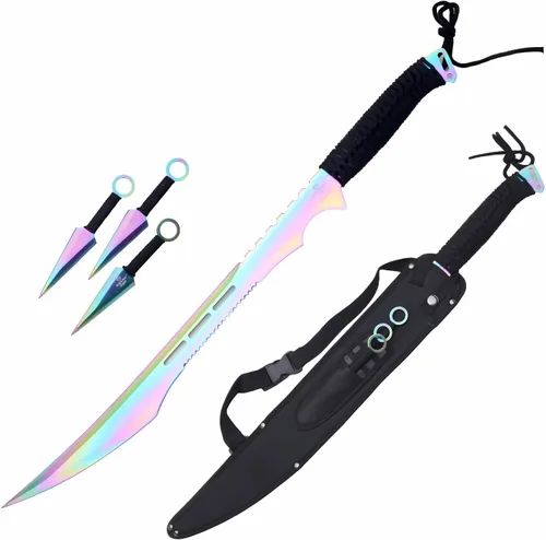 Vista 6 de Snake Eye Tactical - Espada Ninja de Diseño Fantástico con Funda de Nylon Negro