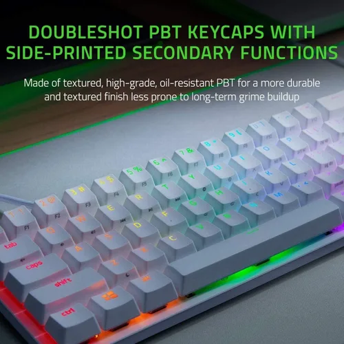 Vista 3 de Razer Huntsman Mini, teclado para juegos reducido al 60% Los interruptores de teclado más rápidos que existen, interruptores ópticos Clicky