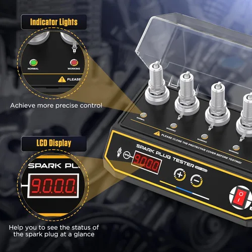 Vista 6 de Probador de Bujías Automotriz Mejorado de 5 Orificios con Altura Ajustable, Probador de Bobina de Encendido del Motor 200-9000rpm Frecuencia