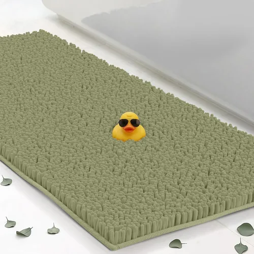 Vista 44 de Tapetes de baño pequeños de felpilla de 22 x 14 pulgadas, tapetes de baño absorbentes de felpa, de secado rápido, suaves y lavables a máquina