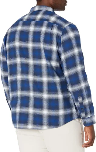 Vista 3 de Tienda Essentials - Camisa de franela para hombre de ajuste delgado y manga larga
