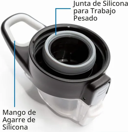 Vista 4 de Cupture Botella de acción con asa - Acero inoxidable aislado al vacío, 22 oz Negro