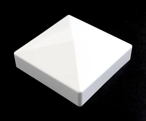 Vista 30 de Tapa para poste de valla de vinilo piramidal de plástico de 5 x 5 (5.000 in x 5.000 in), color negro o blanco, múltiples cantidades para postes