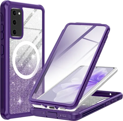 Vista 17 de Hekodonk Funda con Purpurina para Samsung Galaxy S24 Plus, Compatible con MagSafe