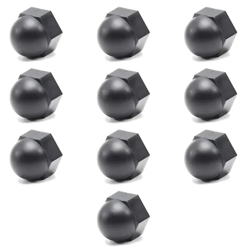 Vista 20 de Tuercas hexagonales de bellota M10, tuercas de cabeza de cúpula de nailon, hexagonales, tuercas decorativas para tornillos, tornillos, tono blanco