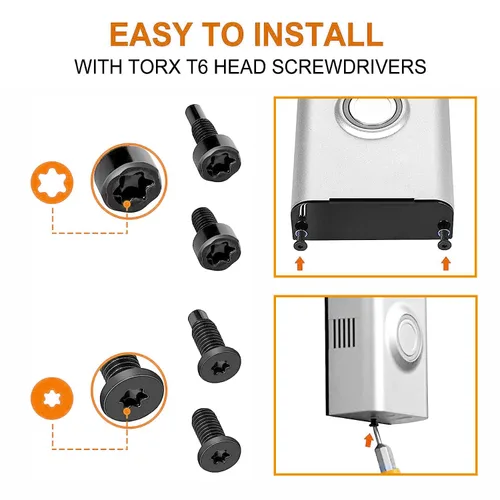 Vista 3 de Tornillos para Timbre de Video, Tornillos de Repuesto para Timbre de Video - Se Adapta a Todos los Modelos de Timbre de Video (4 Juegos/20 piezas)