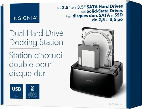 Vista 2 de Insignia Gabinetes y estaciones de acoplamiento externos para discos duros, compatible con USB-C y USB 3.2, funda de disco duro SATA de 2.5