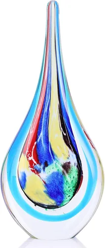 Vista 8 de Escultura de vidrio soplado a mano, decoración única de estilo mediterráneo, figura de vidrio con acabado similar al cristal, pisapapeles