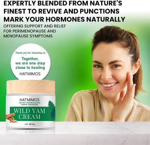 Vista 2 de Crema de ñame salvaje, 2 onzas, crema orgánica de raíz de ñame silvestre, equilibrio hormonal, apoyo a la perimenopausia y alivio de la menopausia