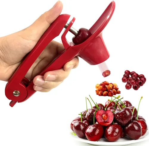 Vista 9 de Herramienta para picar cerezas, herramienta de picadura de acero inoxidable resistente, herramienta portátil de semillas de cerezas con diseño