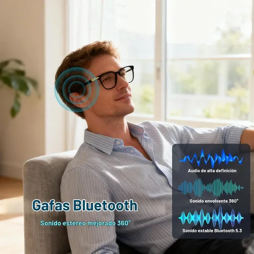 Vista 5 de Lentes inteligentes con lentes fotocromáticas para hombres y mujeres, con traducción de inteligencia artificial, con traductor, 164 idiomas, IP67