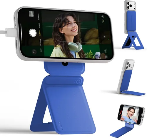Vista 10 de MOFT MOVAS - Billetera con trípode para teléfono, 3 en 1, soporte magnético compatible con NFC, soporte para tarjetas ajustable de cuero vegano