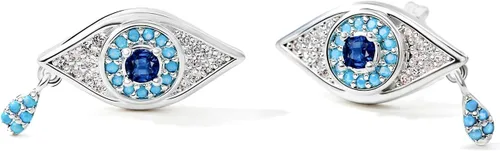 Vista 8 de Cicy Bell Womens Evil Eye Earrings Turquoise 18k Gold Plated Dorado