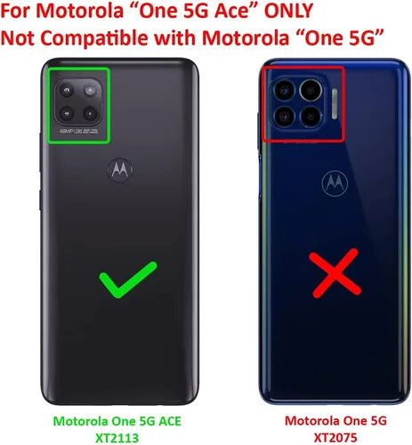 Vista 2 de Para Motorola One 5G Ace XT2113, Moto One 5G Ace (2021) - Funda de teléfono estilo cepillado - CS3 Azul