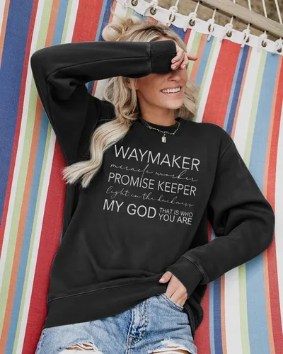 Vista 4 de FASHGL Waymaker - Sudadera de manga larga para mujer Miracle Worker Promise Keeper
