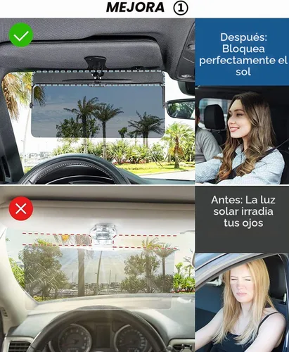 Vista 2 de JOYTUTUS Visera solar para automóvil, paquete de 2 extensores polarizados universales antirreflejos, fácil de instalar, extensión de visera