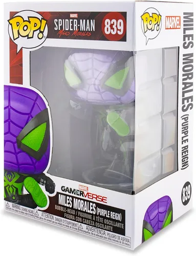 Vista 6 de Funko Pop! Games: Marvel's Spider-Man: Miles Morales - Traje de lluvia púrpura Miles