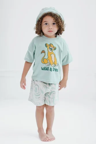 Vista 3 de Disney Baby Loop - Conjunto de 3 piezas de camiseta de tela de rizo, pantalones cortos y sombrero para el sol, tallas de recién nacido a bebé