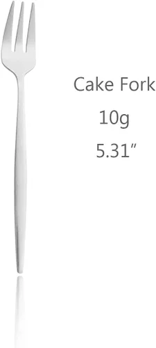 Vista 2 de Juego de 6 tenedores de postre de acero inoxidable de 3 dientes, juego de tenedores para frutas y tartas, 5.31 pulgadas, color plateado