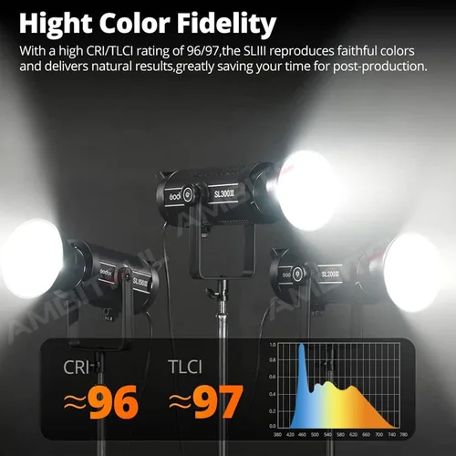 Vista 4 de Godox SL150WII - Luz LED de fotografía mejorada, SL150WIII SL150III SL-150WIII 160W luz continua, CRI96+ equilibrada de luz diurna, montaje Bowens
