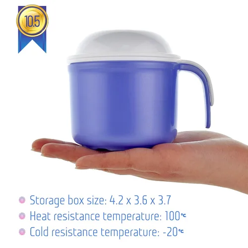 Vista 2 de Taza de baño de dentadura grande, taza de baño de dientes falsos con colador y tapa para remojar dentaduras o almacenar chupetes, capacidad de 10.6