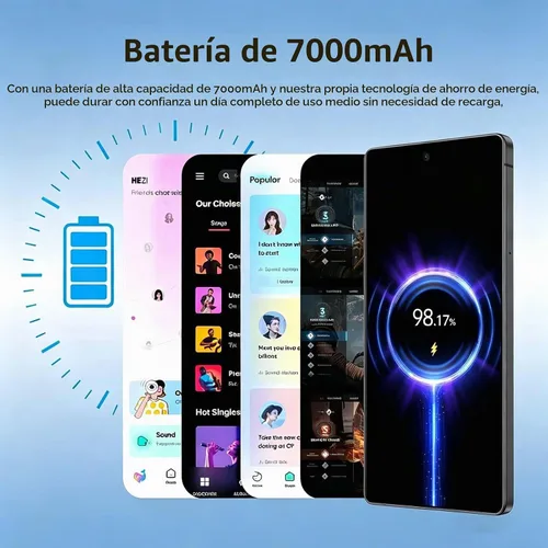 Vista 5 de Teléfonos desbloqueados C25U 5G 256GB+8GB Android 15 Smartphone Gris