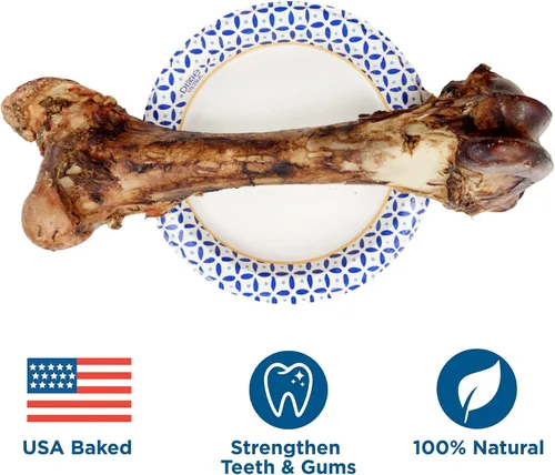 Vista 4 de Best Bully Sticks Meaty Monster Jumbo Bone - Paquete individual (paquete de 1) - horneado en Estados Unidos, totalmente natural, 100% fémur