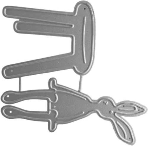Vista 5 de zzirvepaiv - Lindo troquel de corte de metal de conejo de Pascua para manualidades, manualidades, álbum de fotos, decoración de conejito troquelado