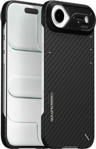 Vista 8 de Aulumu A17 Aramid Fiber iPhone 17 Pro Max Case 1500D Ultra Slim Woven CoolHyper Real Cooling Compatible with MagSafe