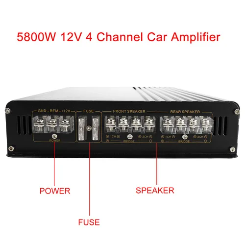 Vista 4 de YaeCCC 5800W 12V Amplificador de Coche de 4 Canales Estéreo Audio Super Graves Potencia Subwoofer Amp
