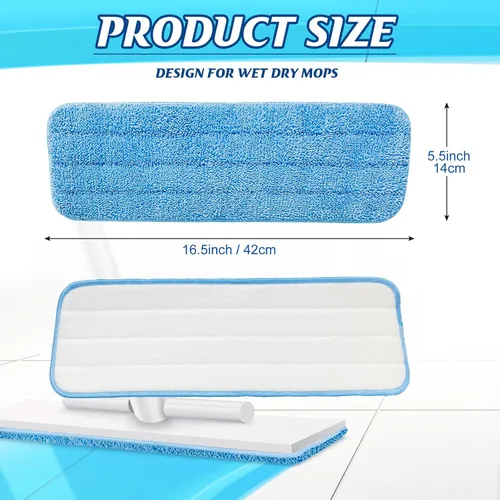 Vista 2 de 40 paquetes de almohadillas de microfibra para fregona, lavables a máquina, reemplazo de cabezal plano de limpieza, reutilizables, almohadillas