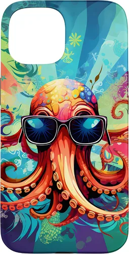Vista 6 de iPhone 11 Pro That's One Cool Pultopus Pulpo colorido con funda para gafas de sol