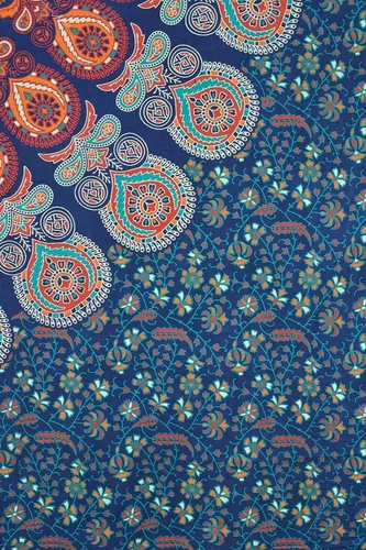 Vista 25 de Popular Handicrafts - Paneles de cortina estilo Indio Hippie Bohemio Hermosa Mandala Multicolor Azul Pavo Real