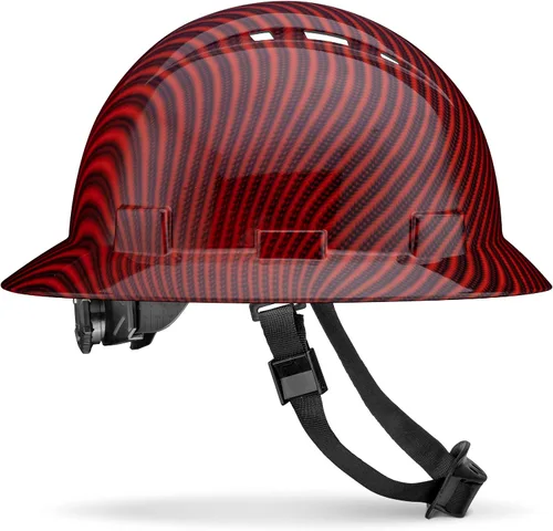 Vista 12 de Casco de construcción OSHA de ala completa con diseño camuflaje ventilado de acabado mate, suspensión de 6 puntos