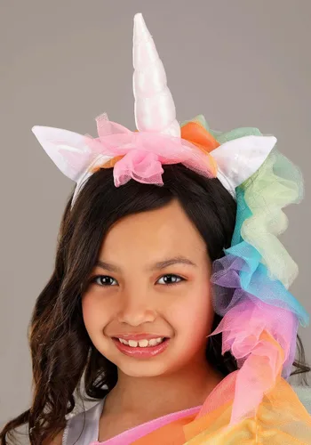 Vista 4 de Girls Magical Rainbow Unicorn Tutu Dress Costume, Ideal for Fantasy Dress Up Parties or Halloween Small