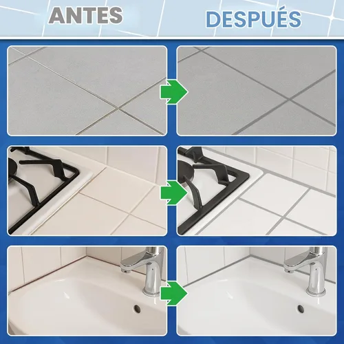 Vista 2 de Kit de Reparación de Lechada para Azulejos, 2 Paquetes de Lechada de Secado Rápido para Baño, Cocina, Ducha, Triple Uso Versátil con Sellador